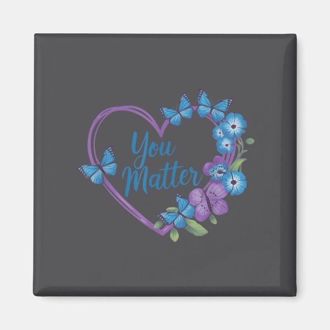 You Heart Suicide Prevention Awareness  Magnet (Vorne)