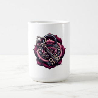 You Hold the Key to My Heart Rose Lock T-Shirt Kaffeetasse