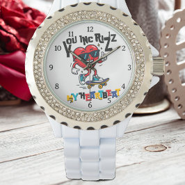 You Inc Rizz my Heartbeat - Cute skateboard heart Armbanduhr
