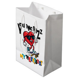 You Inc Rizz my Heartbeat - Cute skateboard heart Mittlere Geschenktüte