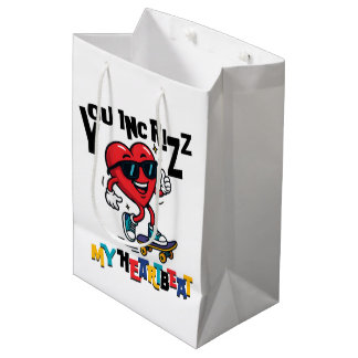 You Inc Rizz my Heartbeat - Cute skateboard heart Mittlere Geschenktüte
