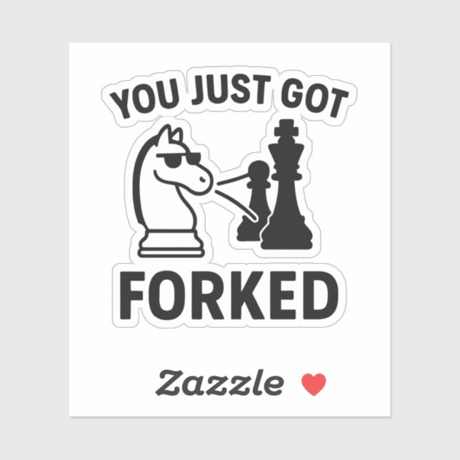 You Just Got Forked – Funny Chess Meme Sticker (Blatt)