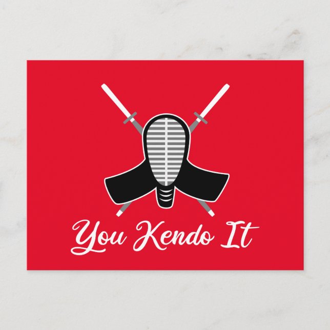 You Kendo It - lustige Kendo Aikido Pun Joke Graph Postkarte (Vorderseite)