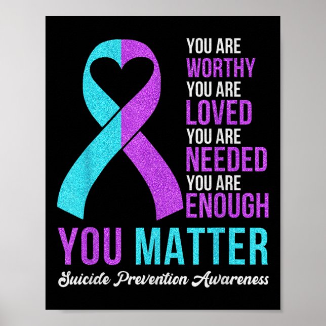 You Kindness Be Kind Suicide Prevention Awareness  Poster (Vorne)