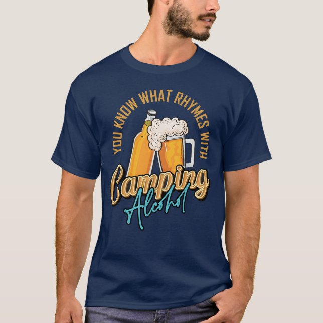 You Know What Rhymes With Camping Alcohol boy T-Shirt (Vorderseite)