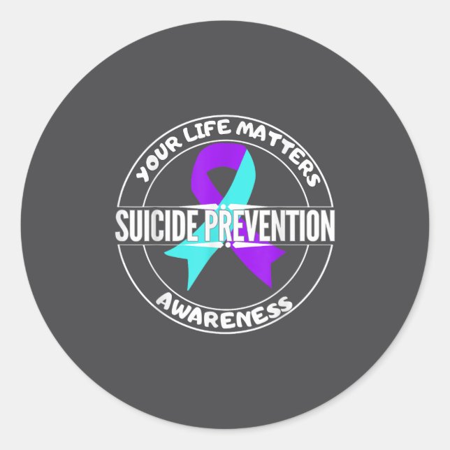 You Life S Suicide Prevention Awareness Teal Purpl Runder Aufkleber (Vorderseite)