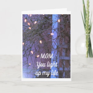 YOU LIGHT UP MY LIFE ****MOM**** FEIERTAGSKARTE