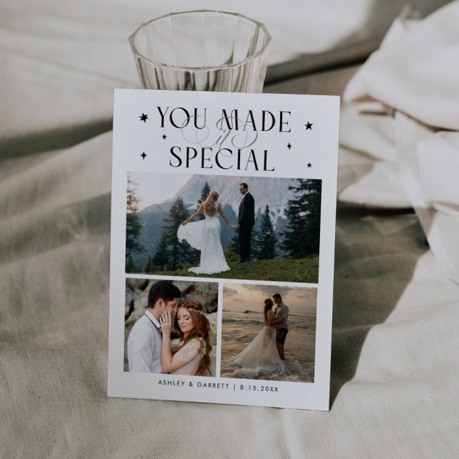 You Made It Special Wedding Photo White Dankeskarte (Von Creator hochgeladen)