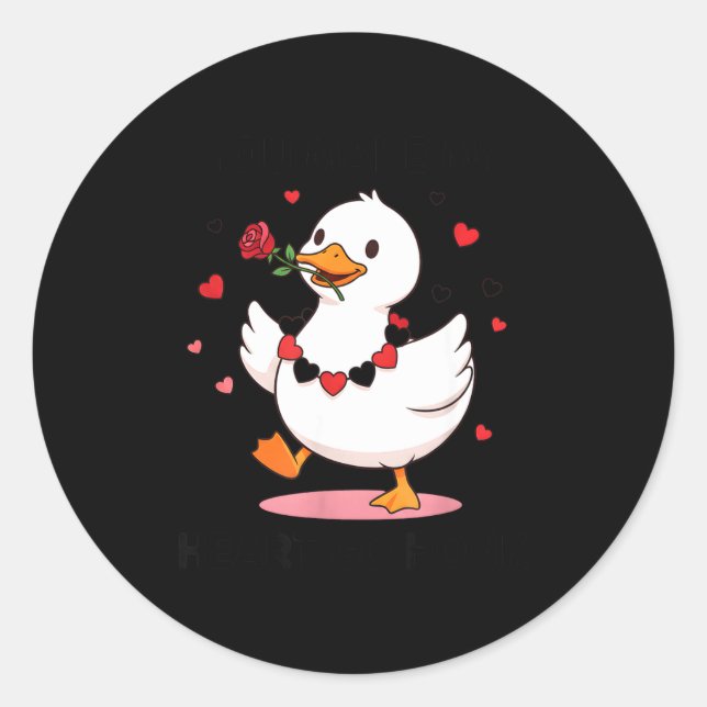 You Make My Heart Go Honk Funny Goose Valentine’s  Runder Aufkleber (Vorderseite)