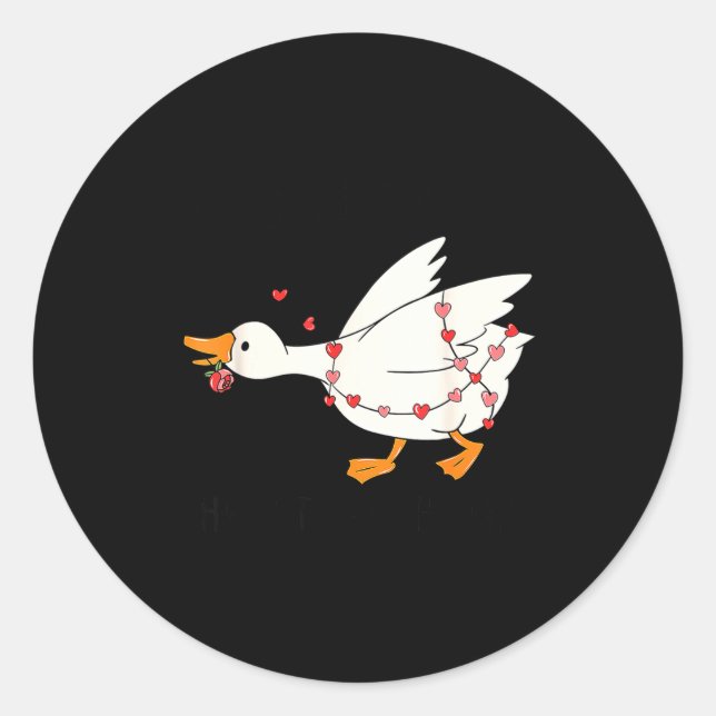 You Make My Heart Go Honk Goose Valentine  Runder Aufkleber (Vorderseite)