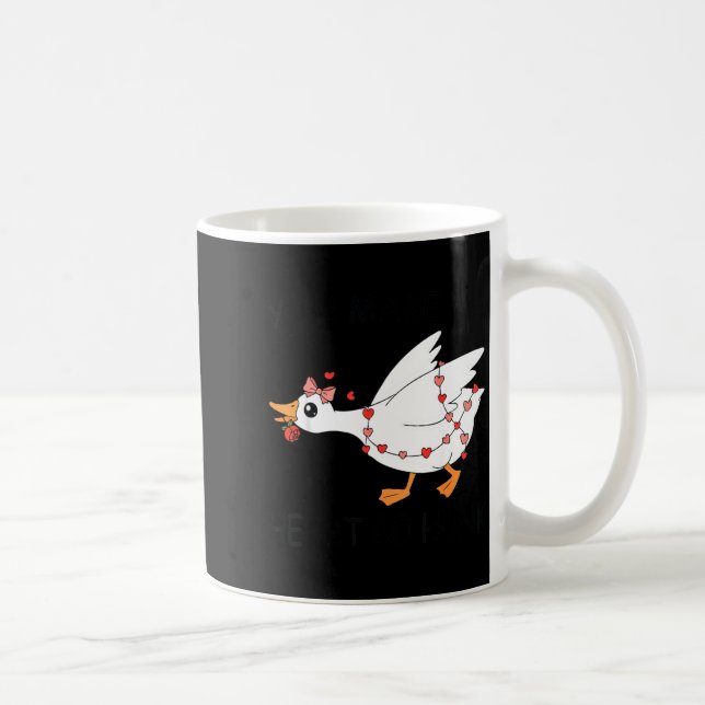 You Make My Heart Go Honk Valentine Cute Goose Coq Kaffeetasse (Rechts)