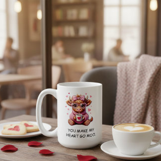 You Make My Heart Go Moo Funny Valentines Day Kaffeetasse