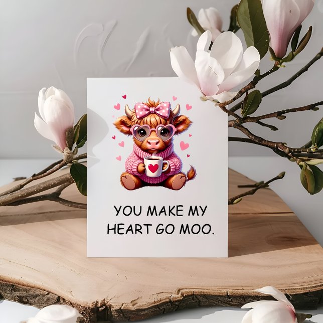 You Make My Heart Go Moo Funny Valentines  Day Karte (Von Creator hochgeladen)