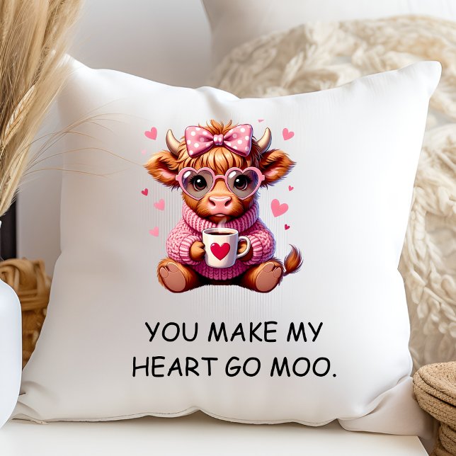 You Make My Heart Go Moo Funny Valentines  Day Kissen (Von Creator hochgeladen)