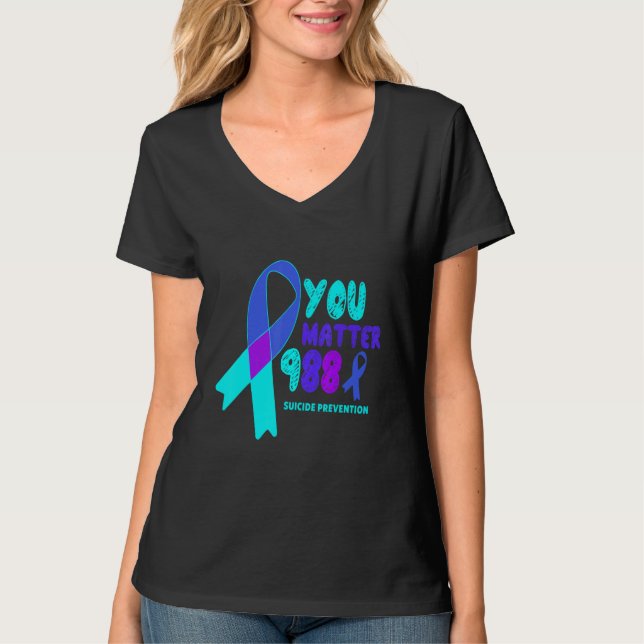 You Matter 988 Suicide Prevention Awareness Rainbo T-Shirt (Vorderseite)
