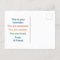 You Matter Anonymous "Secret Sender" Postcard