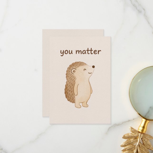 You Matter Hedgehog Thank You Card Dankeskarte (Vorderseite/Rückseite Beispiel)