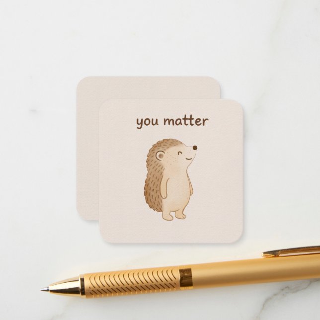 You Matter Minimal Hedgehog Enclosure Card Begleitkarte (Vorderseite/Rückseite Beispiel)