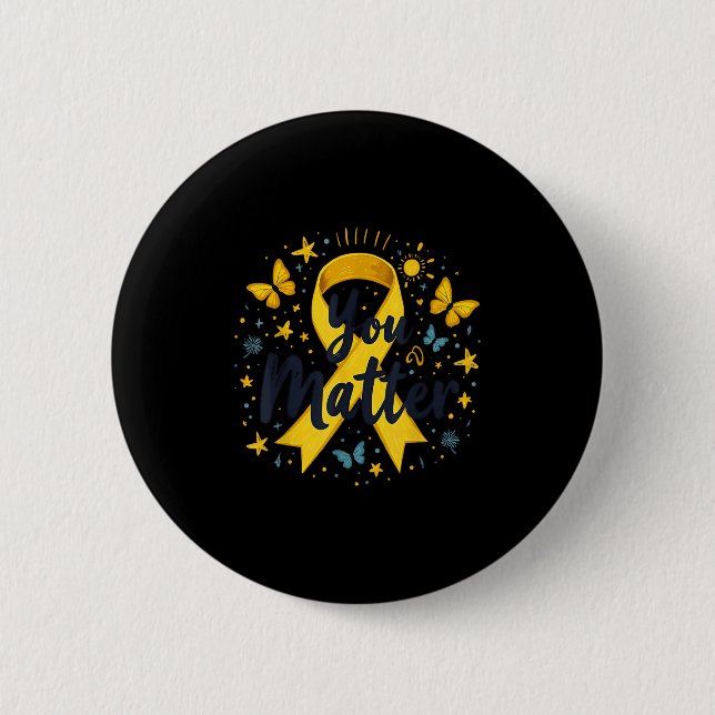 You Matther Suicide Prevention Awareness Yellow Ri Button (Vorderseite)