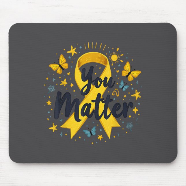 You Matther Suicide Prevention Awareness Yellow Ri Mousepad (Vorne)