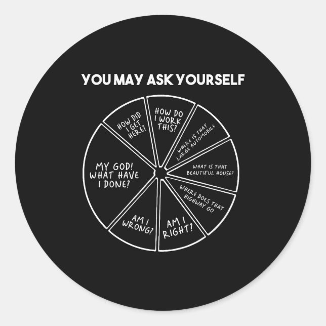 You May Ask Yourself  Runder Aufkleber (Vorderseite)