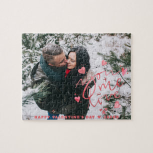 You + Me = Liebe Valentinstag-Typografie-Foto Puzzle