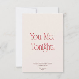 You. Me. Tonight. Valentine's Day Invitation Card Einladung