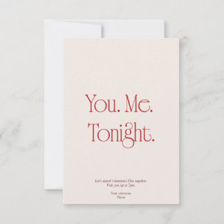 You. Me. Tonight. Valentine's Day Invitation Card Einladung