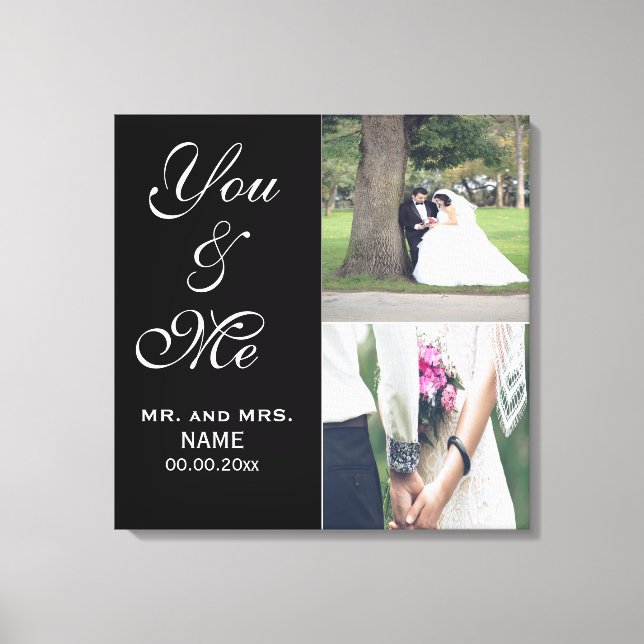 You & Me Wedding Foto Leinwand drucken (Vorderseite)