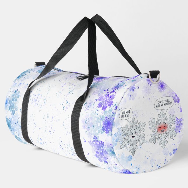 You Melt My Heart Snowflakes Duffle Bag (Linke Ecke)