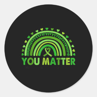 You Mental Health Awareness Rainbow Men Women Kids Runder Aufkleber