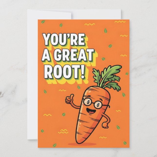 You’re a Great Root funny carrot pun gift veggie Dankeskarte (Vorderseite)
