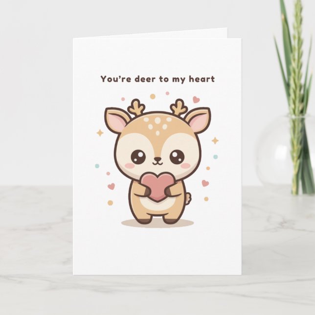 You’re Deer to My Heart Cute Puchi Dōshi Deer Karte (Vorderseite)