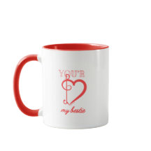 “You’re My Bestie” Red & White Friendship Mug