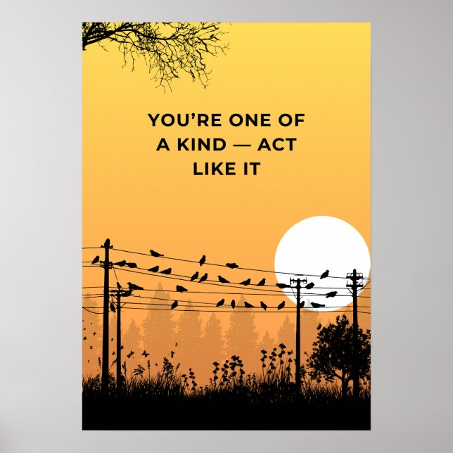 You’re one of a kind — act like it. Motivation Poster (Vorne)