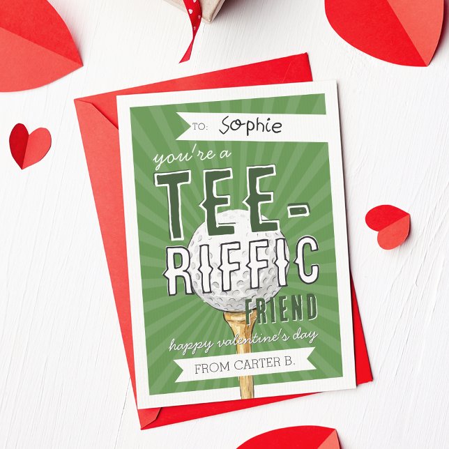 You’re Tee-rific Golf Valentine Classroom Card Einladung (Von Creator hochgeladen)