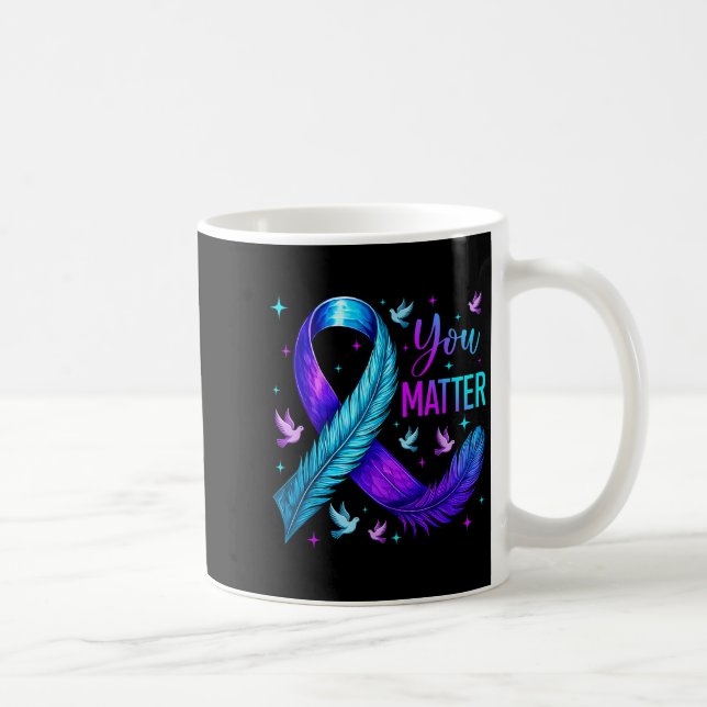 You Ribbon Bird Suicide Prevention Awareness  Kaffeetasse (Rechts)
