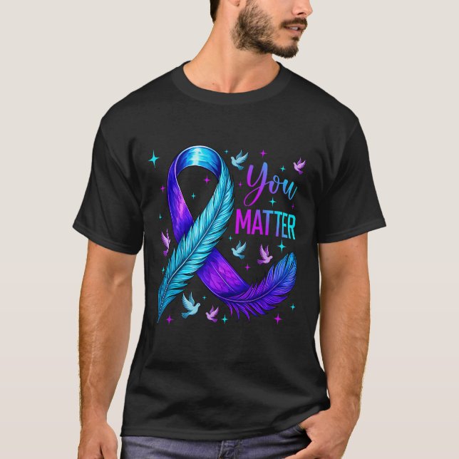 You Ribbon Bird Suicide Prevention Awareness  T-Shirt (Vorderseite)