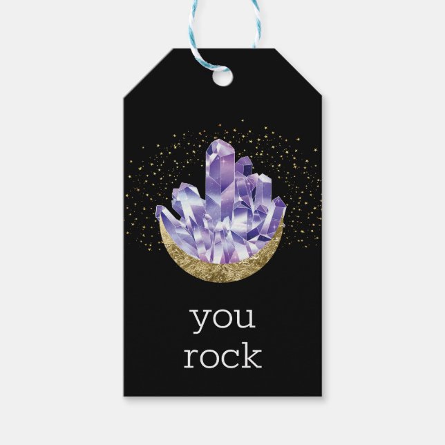 You Rock Amethyst Crystals Wertschätzung Danke Geschenkanhänger (Vorderseite)