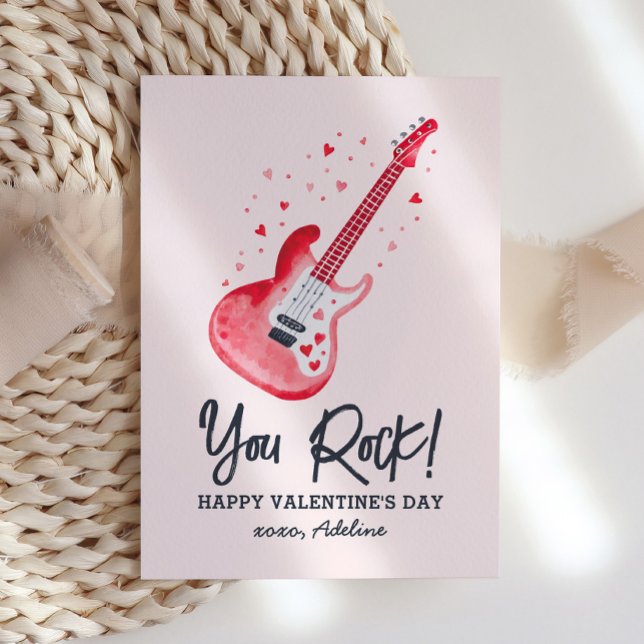 You Rock Electric Guitar Kids Valentinstag Mitteilungskarte (Von Creator hochgeladen)