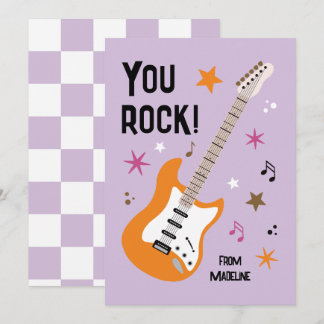 You rock guitar classroom valentine's day card feiertagskarte