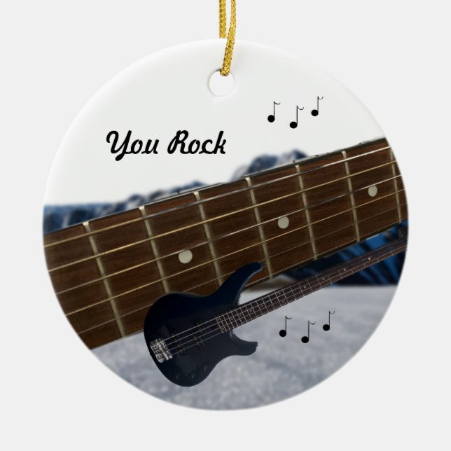 You Rock Guitar Keramik Ornament (Vorne)