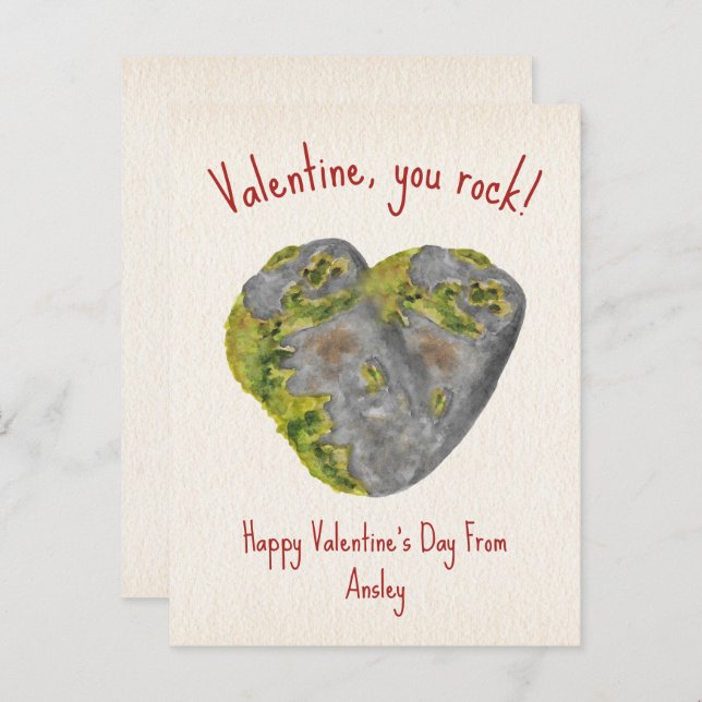 You Rock Heart Kids Classroom Valentine Postkarte (Vorne/Hinten)