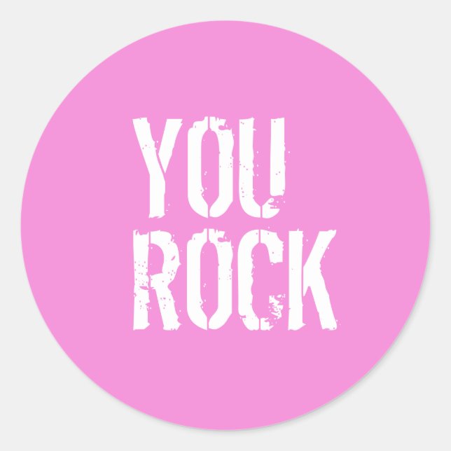 You Rock - Runder Aufkleber (Vorderseite)