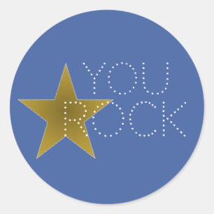 You Rock Star Geburtstagsparty Stickers Blue Gold