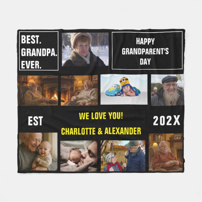 You said: Best Grandpa Ever Photo Collage  Fleecedecke (Vorderseite (Horizontal))