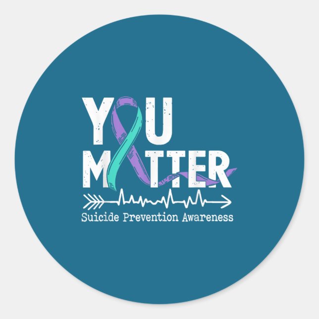 You Semicolon Suicide Prevention Awareness Week  Runder Aufkleber (Vorderseite)