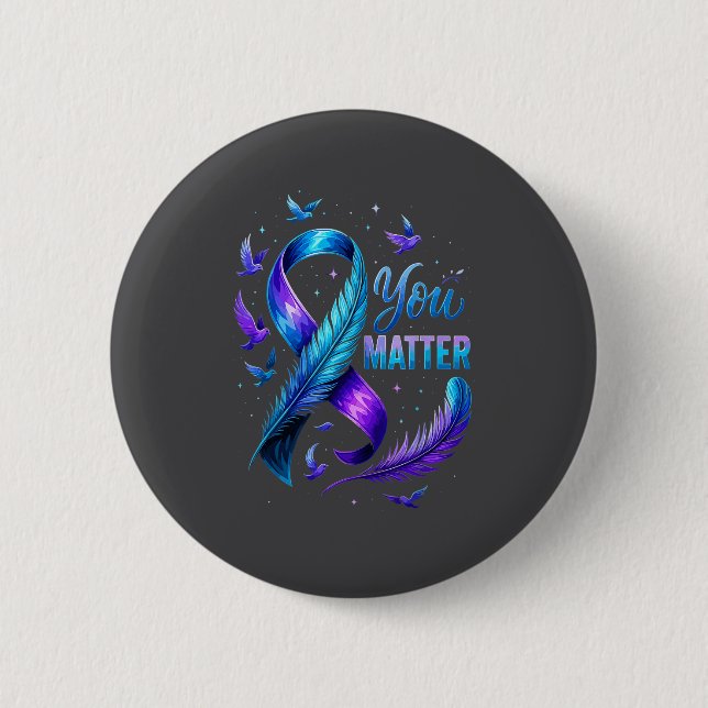 You Suicide Awareness Ribbon Butterfly For Women M Button (Vorderseite)