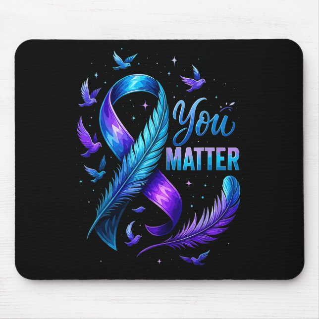 You Suicide Awareness Ribbon Butterfly For Women M Mousepad (Vorne)