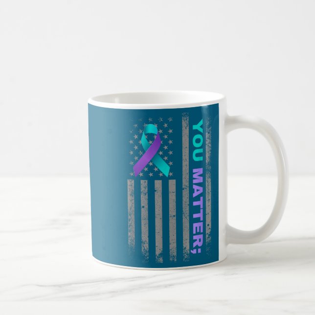 You Suicide Prevention Awareness American Flag Rib Kaffeetasse (Rechts)